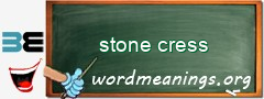 WordMeaning blackboard for stone cress